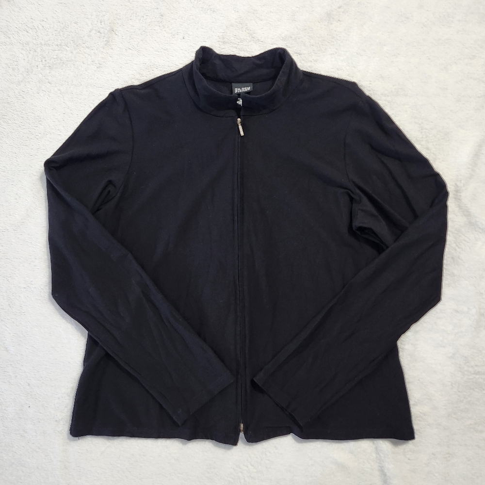 EILEEN FISHER Women's‎ Black Full Zip Lightweight Cardigan Size Small